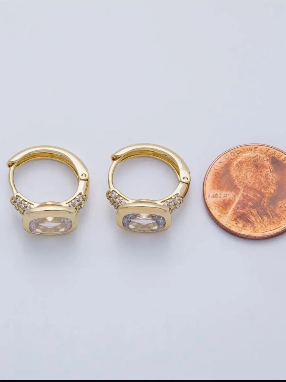 Gold Micro Paved CZ  Earrings (5578)